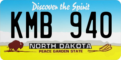 ND license plate KMB940