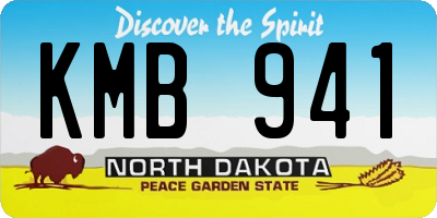 ND license plate KMB941
