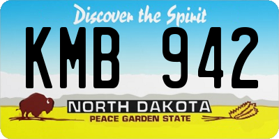 ND license plate KMB942