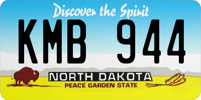 ND license plate KMB944
