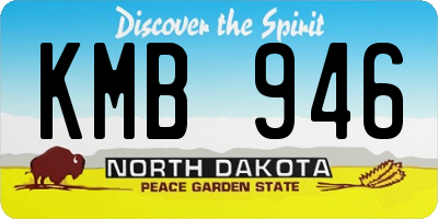 ND license plate KMB946