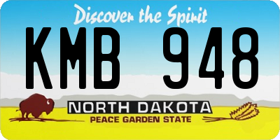 ND license plate KMB948