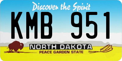 ND license plate KMB951
