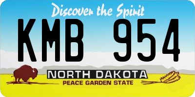 ND license plate KMB954
