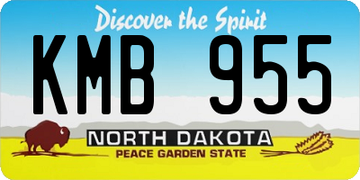 ND license plate KMB955