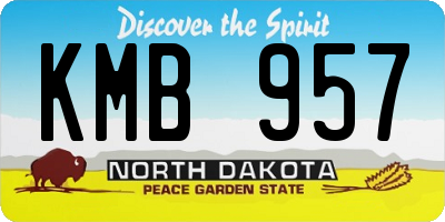 ND license plate KMB957