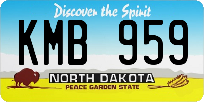 ND license plate KMB959