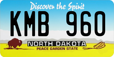 ND license plate KMB960