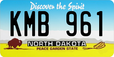 ND license plate KMB961