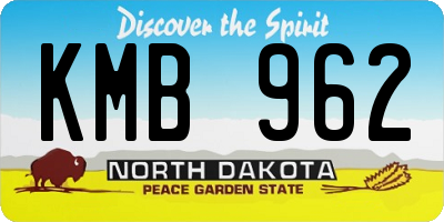 ND license plate KMB962