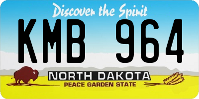 ND license plate KMB964