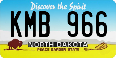 ND license plate KMB966