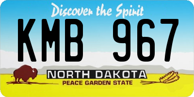 ND license plate KMB967