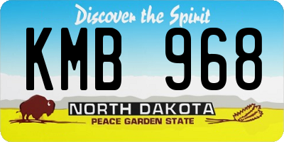 ND license plate KMB968