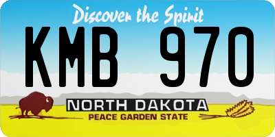 ND license plate KMB970