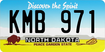 ND license plate KMB971
