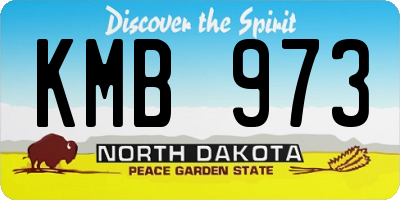 ND license plate KMB973