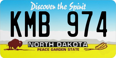 ND license plate KMB974