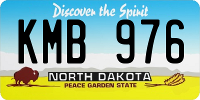 ND license plate KMB976