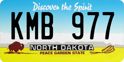ND license plate KMB977