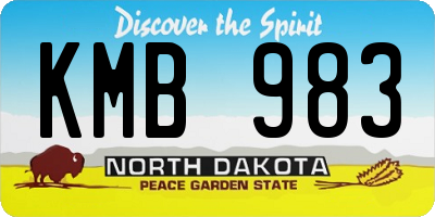 ND license plate KMB983