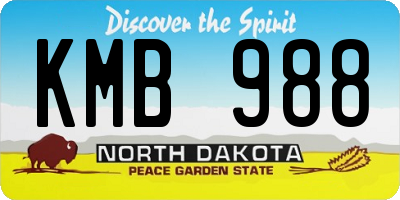 ND license plate KMB988
