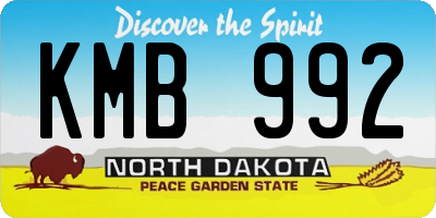 ND license plate KMB992