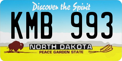 ND license plate KMB993