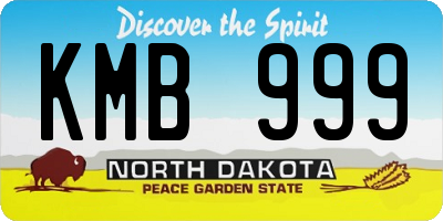 ND license plate KMB999