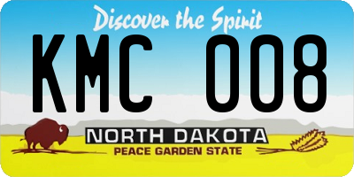ND license plate KMC008