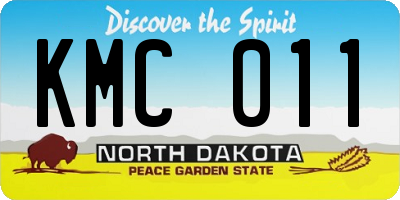 ND license plate KMC011
