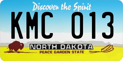 ND license plate KMC013