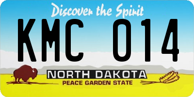 ND license plate KMC014