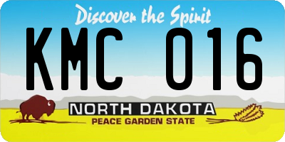 ND license plate KMC016