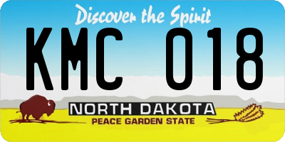 ND license plate KMC018