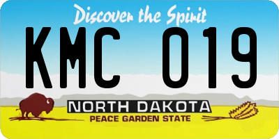 ND license plate KMC019