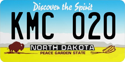 ND license plate KMC020