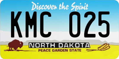 ND license plate KMC025