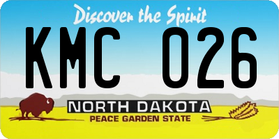 ND license plate KMC026