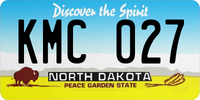 ND license plate KMC027