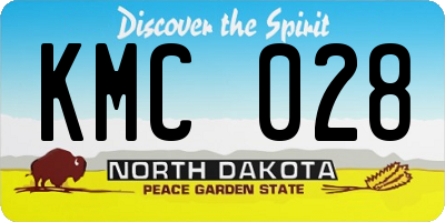ND license plate KMC028