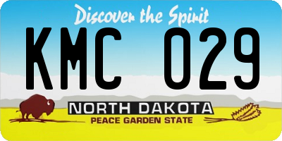 ND license plate KMC029