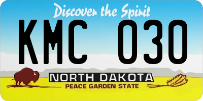 ND license plate KMC030