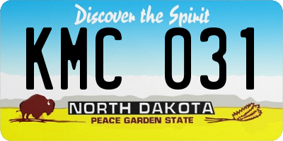 ND license plate KMC031
