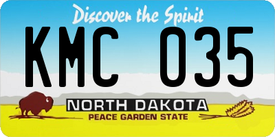 ND license plate KMC035