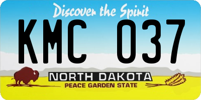 ND license plate KMC037