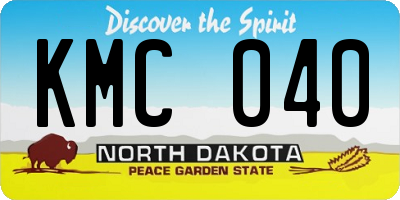 ND license plate KMC040