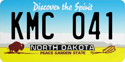 ND license plate KMC041