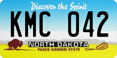ND license plate KMC042
