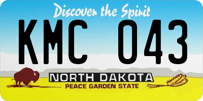 ND license plate KMC043